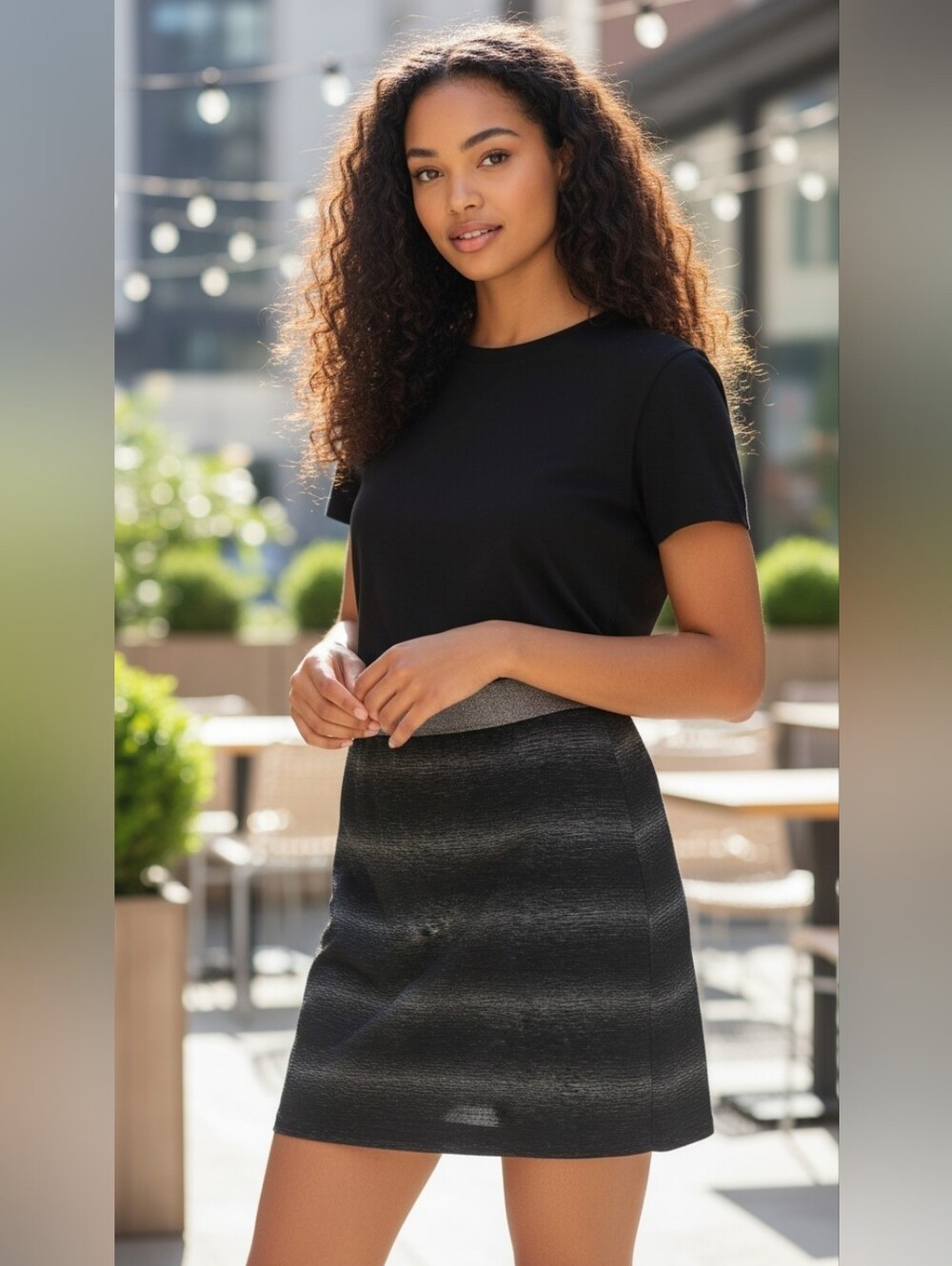 Cato Black Lined Skirt‎